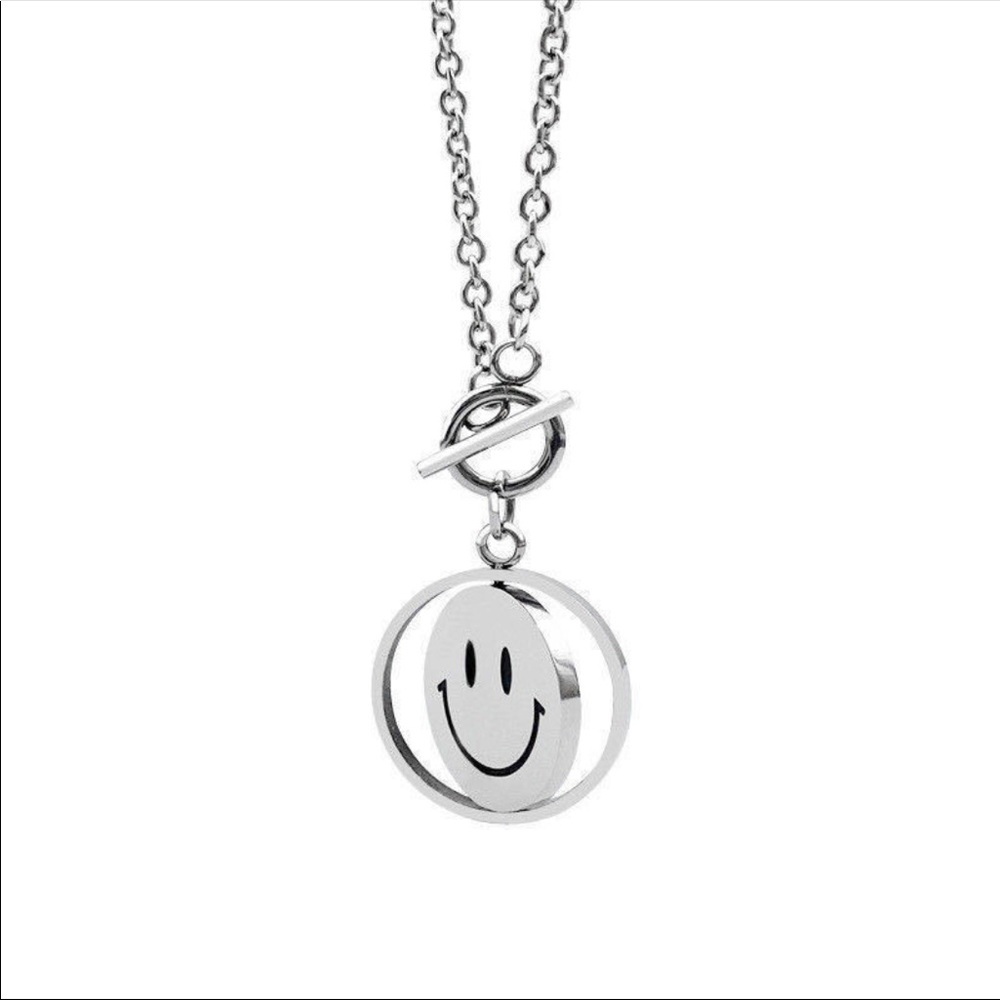 Smiley Mood hanging pendant interchangeable switching necklace NWT